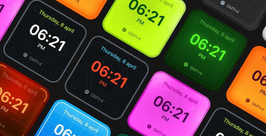 Big clock widget showing large digital time on iPhone home screen