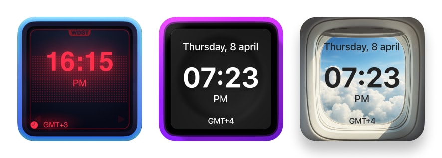 Minimal big clock widget theme on iPhone home screen