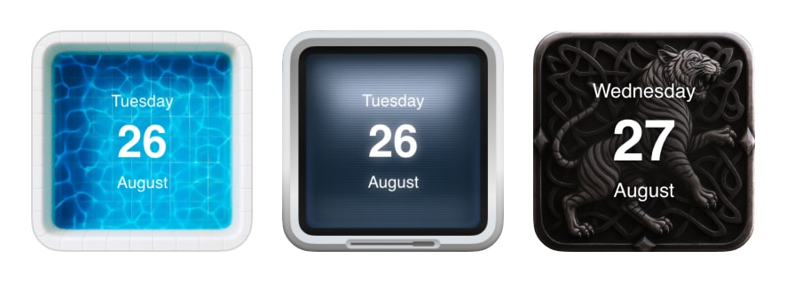 Minimal big date widget theme on iPhone home screen