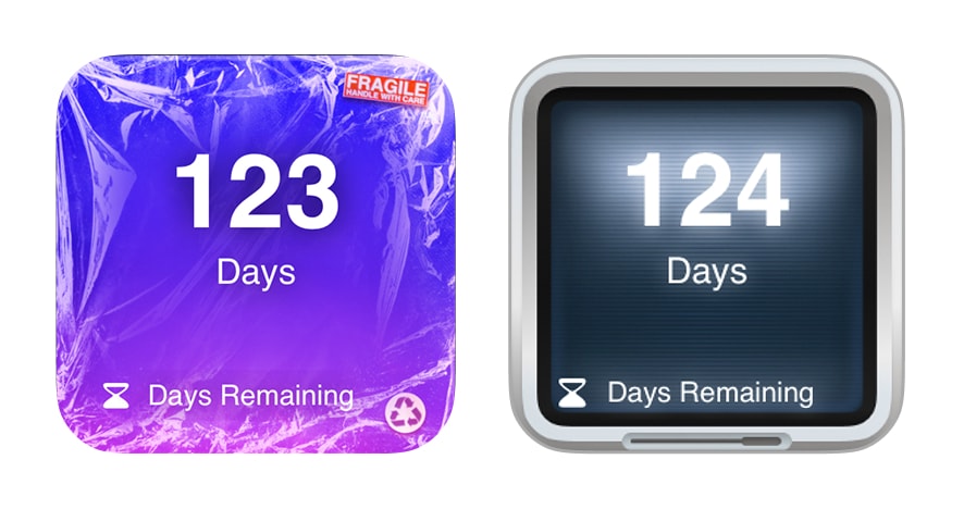 Minimal day counter widget theme on iPhone home screen