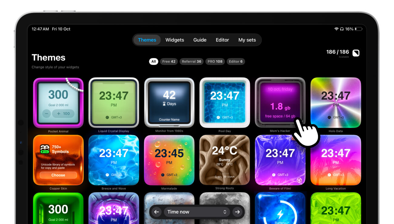 Creative widgets on iPhone and iPad for inspiration and design