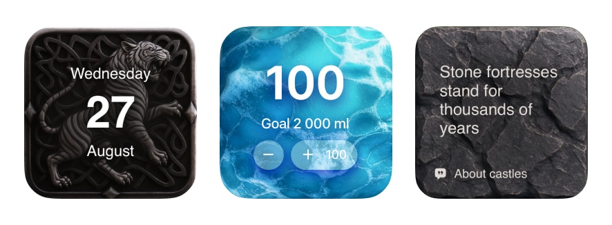 Nord color palette applied to widgets on iPhone