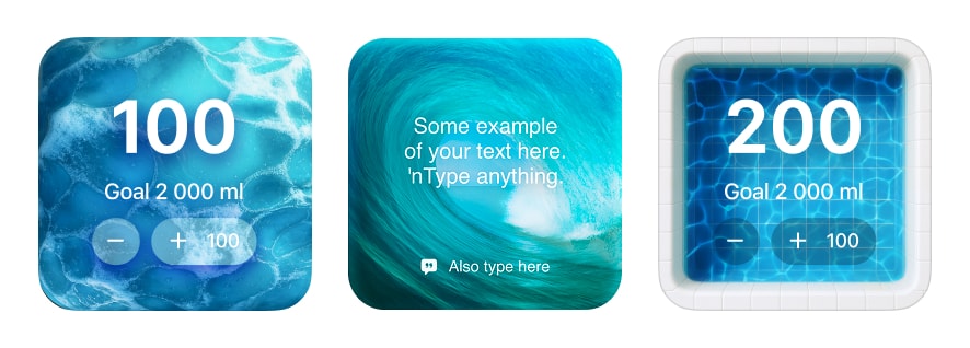 Ocean breeze widget themes with glass transparency on iPhone