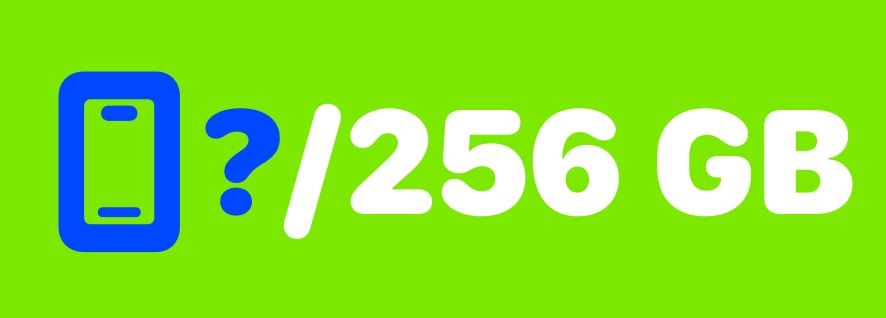 Device storage widget on iPhone home screen showing free space and capacity