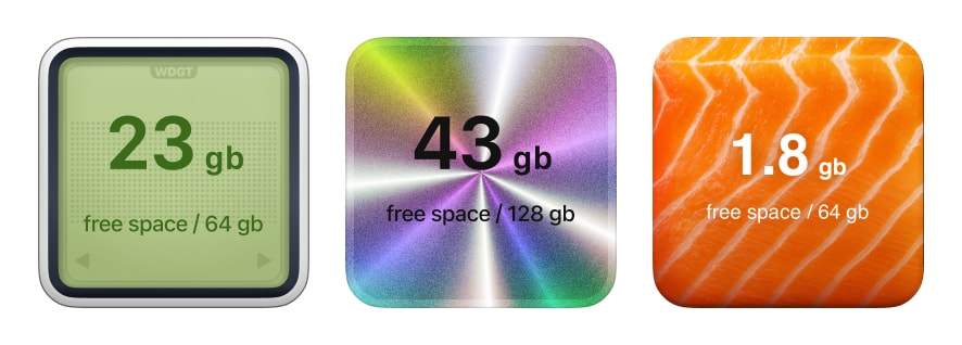 Storage widget displaying capacity percentage on iPhone home screen