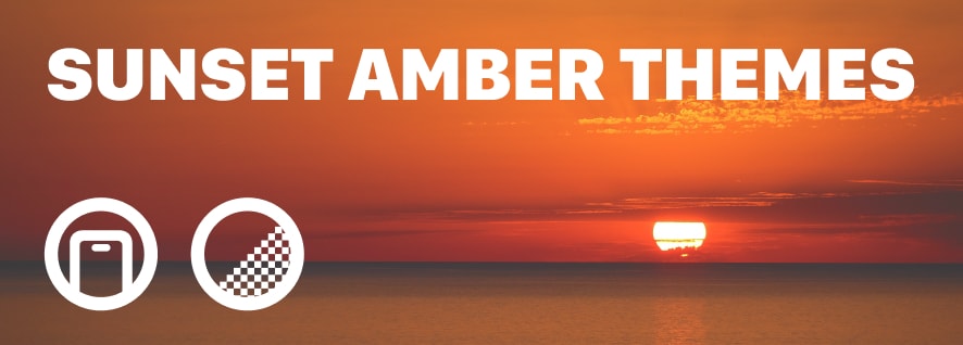 Sunset amber widget themes with warm golden tones on iPhone home screen