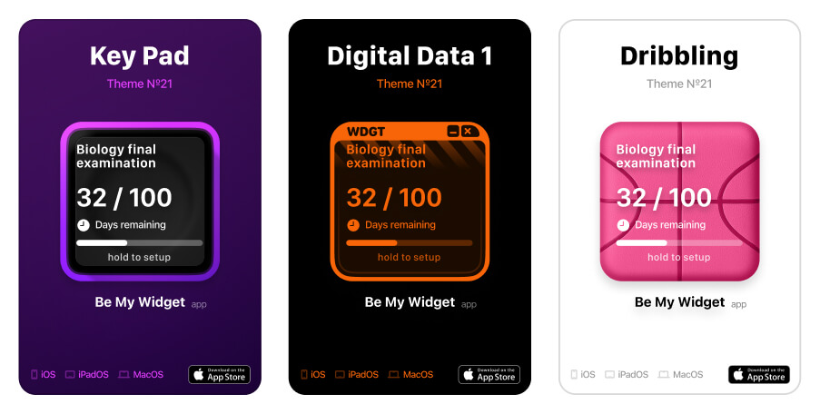 Notes widget examples showing different note-taking interfaces and layouts