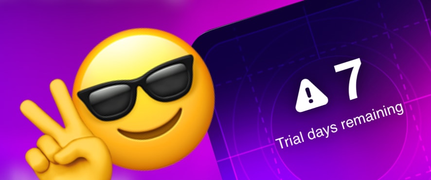 Trial day counter widget showing days remaining on iPhone home screen