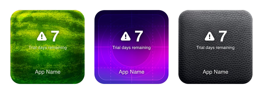 Minimal trial counter widget theme on iPhone home screen